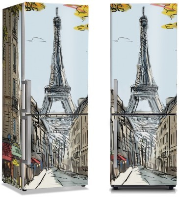 Ζωγραφισμένος Πύργος του Άιφελ, Πόλεις – Ταξίδια, Αυτοκόλλητα ψυγείου, 50 x 85 εκ. (44392)