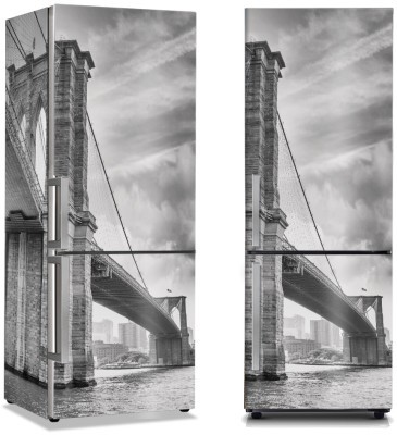 Γκρίζα γέφυρα του Μπρούκλιν, Πόλεις – Ταξίδια, Αυτοκόλλητα ψυγείου, 50 x 85 εκ. (44411)