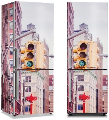 Κίτρινο φανάρι της Νέα Υόρκης, Πόλεις – Ταξίδια, Αυτοκόλλητα ψυγείου, 50 x 85 εκ. (44413)