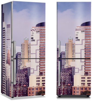 Μοβ τόνοι κτιρίων στη Νέα Υόρκη, Πόλεις – Ταξίδια, Αυτοκόλλητα ψυγείου, 50 x 85 εκ. (44431)