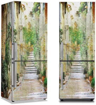 Σκαλοπάτια σε στενό της Ιταλίας, Πόλεις – Ταξίδια, Αυτοκόλλητα ψυγείου, 50 x 85 εκ. (44439)