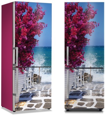 Θέα από Ελληνικό Νησί, Πόλεις – Ταξίδια, Αυτοκόλλητα ψυγείου, 50 x 85 εκ. (32206)