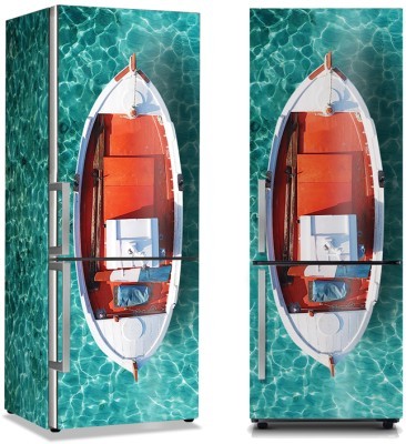 Αεροφωτογραφία παραδοσιακής βάρκας στην θάλασσα της Μυκόνου, Πόλεις – Ταξίδια, Αυτοκόλλητα ψυγείου, 50 x 85 εκ. (32217)
