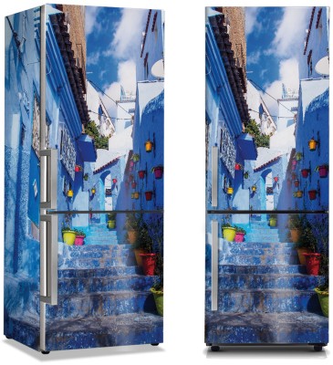 Μπλε αποχρώσεις σπιτιών, Πόλεις – Ταξίδια, Αυτοκόλλητα ψυγείου, 50 x 85 εκ. (44497)