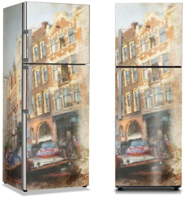 Παραθαλάσσια πόλη, Ζωγραφική, Αυτοκόλλητα ψυγείου, 50 x 85 εκ. (10623)