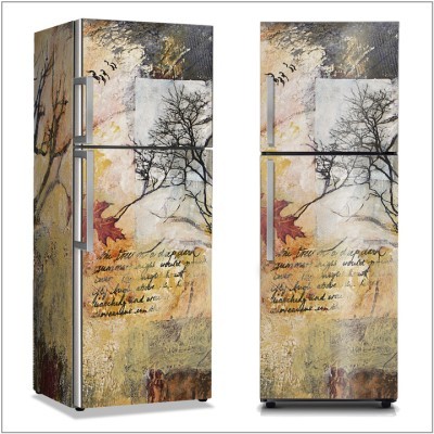 Houseart Αφηρημένη ζωγραφική με δέντρα, Ζωγραφική, Αυτοκόλλητα ψυγείου, 50 x 85 εκ.