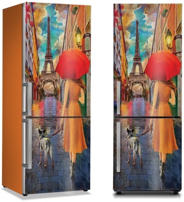 Βόλτα Στο Παρίσι, Ζωγραφική, Αυτοκόλλητα ψυγείου, 50 x 85 εκ. (45873)