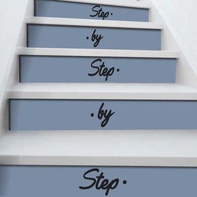 Step by Step, Φράσεις, Αυτοκόλλητα σκάλας, 90 x 12 εκ. (53970)