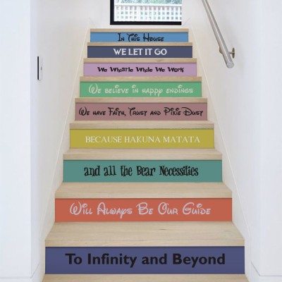 Houseart Φράσεις της Disney, Φράσεις, Αυτοκόλλητα σκάλας, 90 x 12 εκ.