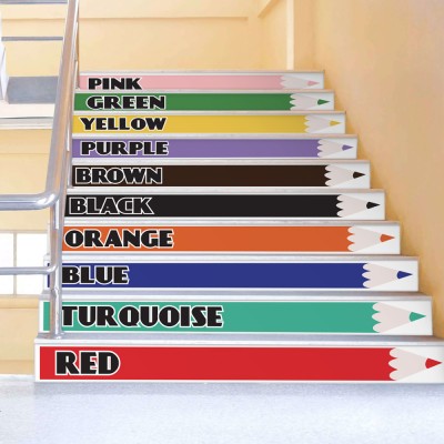 Houseart - ΣΗΜΑΝΤΙΚΟ: Σε περίπτωση διαφοράς τιμής από το κατάστημα ισχύει παντα και μόνο η τιμή του καταστήματος Ουράνιο τόξο, Φράσεις, Αυτοκόλλητα σκάλας, 90 x 12 εκ.