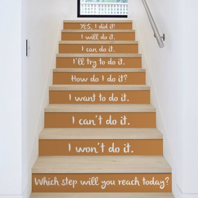 Ποιο είναι το επόμενο σου βήμα;, Φράσεις, Αυτοκόλλητα σκάλας, 90 x 12 εκ. (53982)