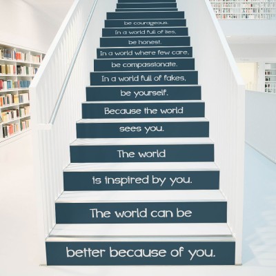 Ξεχώρισε μέσα στο κόσμο, Φράσεις, Αυτοκόλλητα σκάλας, 90 x 12 εκ.