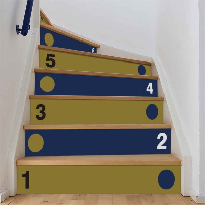 Houseart Αριθμοί και κύκλοι, Αριθμοί, Αυτοκόλλητα σκάλας, 90 x 12 εκ.