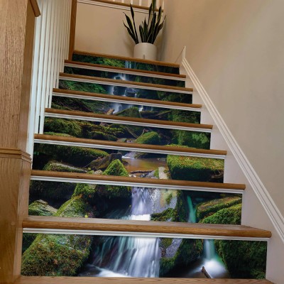 Καταρράκτης και ρυάκι, Φύση, Αυτοκόλλητα σκάλας, 90 x 1
