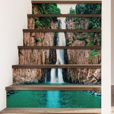 Τοπίο με καταρράκτη, Φύση, Αυτοκόλλητα σκάλας, 90 x 12 εκ.