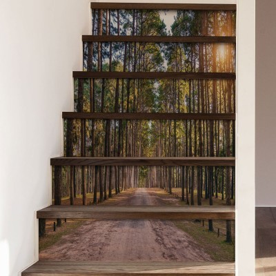 Ψηλά πράσινα δέντρα, Φύση, Αυτοκόλλητα σκάλας, 90 x 12 εκ. (54113)