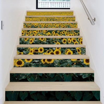 Κήπος με ηλιοτρόπια, Φύση, Αυτοκόλλητα σκάλας, 90 x 12 εκ. (54224)