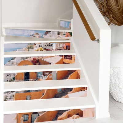 Houseart Ηλιόλουστη Σαντορίνη, Φύση, Αυτοκόλλητα σκάλας, 90 x 12 εκ.
