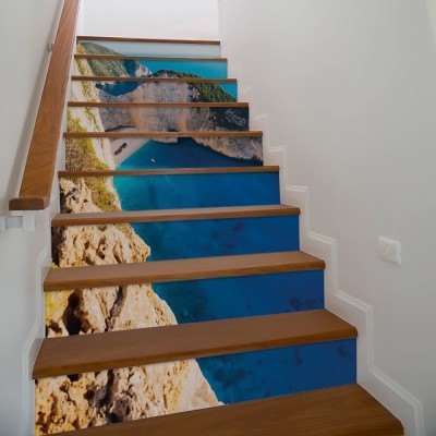 Houseart Ναυάγιο, Ζάκυνθος, Φύση, Αυτοκόλλητα σκάλας, 90 x 12 εκ.