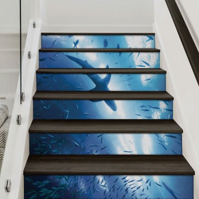 Καρχαρίας και ψάρια, Φύση, Αυτοκόλλητα σκάλας, 90 x 12 εκ. (54235)