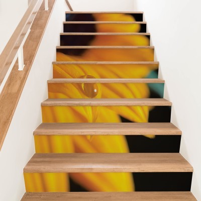 Σταγόνα σε ηλιοτρόπιο, Φύση, Αυτοκόλλητα σκάλας, 90 x 1