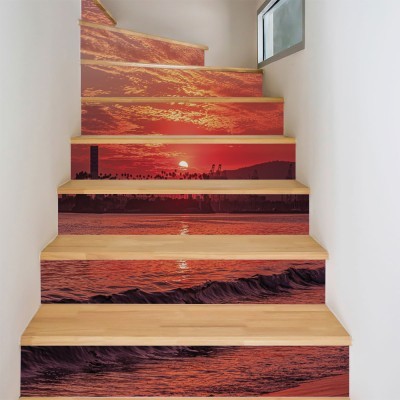 Ηλιοβασίλεμα, Φύση, Αυτοκόλλητα σκάλας, 90 x 12 εκ. (54245)