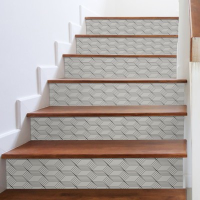 Houseart Μοτίβο με πολύγωνα, Μοτίβα, Αυτοκόλλητα σκάλας, 90 x 12 εκ.