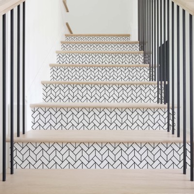 Houseart Μοτίβο με κύβους, Μοτίβα, Αυτοκόλλητα σκάλας, 90 x 12 εκ.