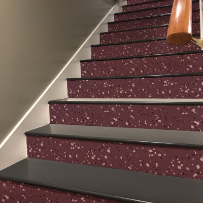 Houseart Βυσσινί μωσαϊκό, Μοτίβα, Αυτοκόλλητα σκάλας, 90 x 12 εκ.