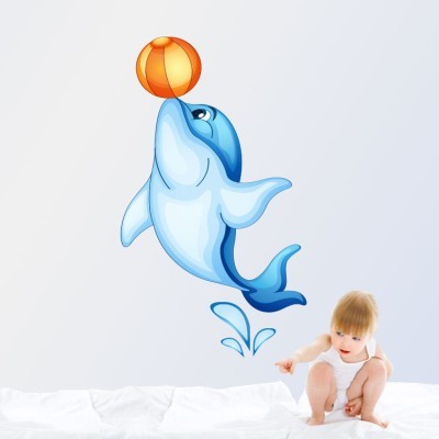 Δελφίνι με τόπι, Παιδικά, Αυτοκόλλητα τοίχου, 38 x 65 εκ.