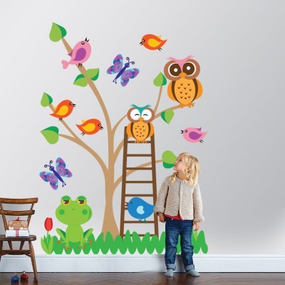 Δέντρο με πολύχρωμα ζωάκια, Παιδικά, Αυτοκόλλητα τοίχου, 85 x 124 εκ.