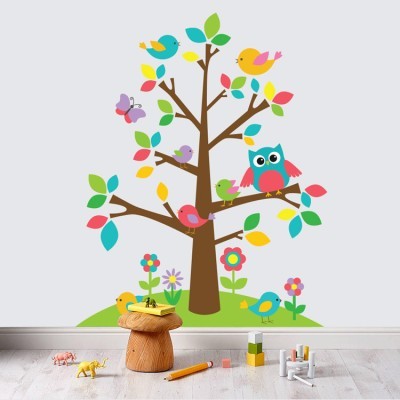 Δεντράκι με χρώματα, Παιδικά, Αυτοκόλλητα τοίχου, 78 x 97 εκ.
