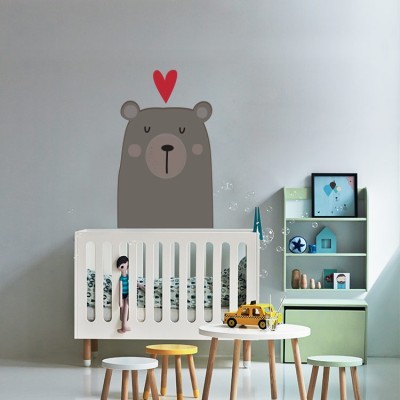 Χαριτωμένο αρκουδάκι, Παιδικά, Αυτοκόλλητα τοίχου, 36 x 60 εκ.