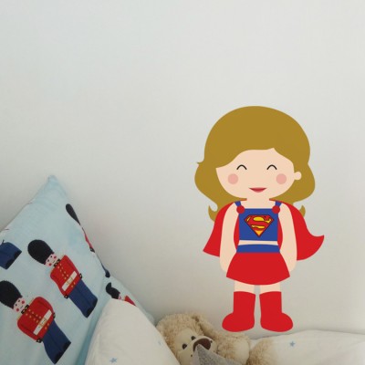 Super girl, Παιδικά, Αυτοκόλλητα τοίχου, 29 x 50 εκ.