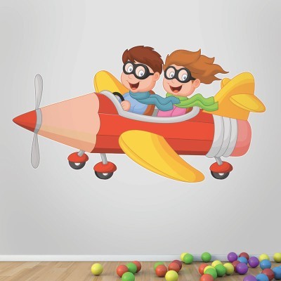 Αεροπλανάκι από μολύβι Παιδικά Αυτοκόλλητα τοίχου 38 x 70 cm (39024)