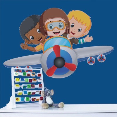Μικροί πιλότοι, Παιδικά, Αυτοκόλλητα τοίχου, 70 x 44 εκ. (39048)