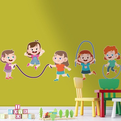 Παίζουμε σχοινάκι Παιδικά Αυτοκόλλητα τοίχου 24 x 70 cm (39074)