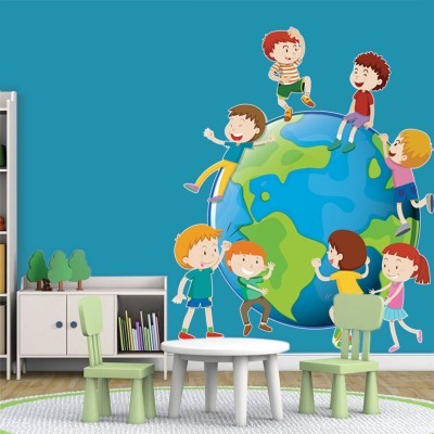 Ο γύρος του κόσμου Παιδικά Αυτοκόλλητα τοίχου 79 x 65 cm (39085)