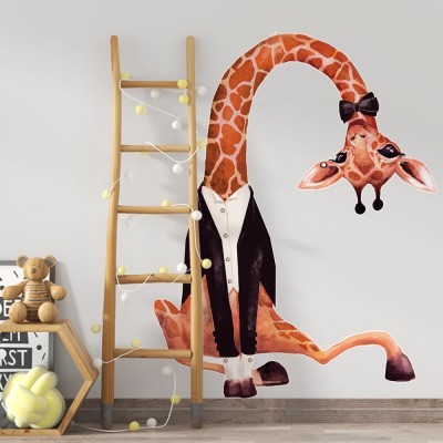 Καμηλοπάρδαλη με σακάκι και παπιγιόν, Παιδικά, Αυτοκόλλητα τοίχου, 60 x 77 εκ.