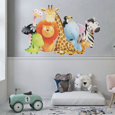 Εξωτικά Ζωάκια, Παιδικά, Αυτοκόλλητα τοίχου, 60 x 40 εκ. (47417)
