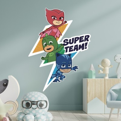 Houseart - ΣΗΜΑΝΤΙΚΟ: Σε περίπτωση διαφοράς τιμής από το κατάστημα ισχύει παντα και μόνο η τιμή του καταστήματος Super Pyjamas Team, Παιδικά, Αυτοκόλλητα τοίχου, 60 x 8