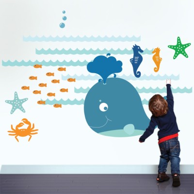 Φάλαινα μικρή Παιδικά Αυτοκόλλητα τοίχου 84 x 120 cm (13391)