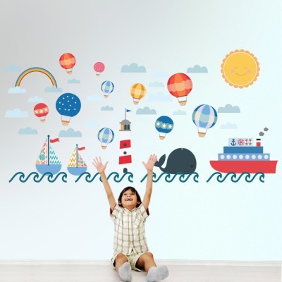 Θαλασσινό τοπίο Παιδικά Αυτοκόλλητα τοίχου 59 x 120 cm (13393)