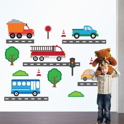 Αυτοκινητάκια φορτηγά Παιδικά Αυτοκόλλητα τοίχου Small 108×82 cm (14531)