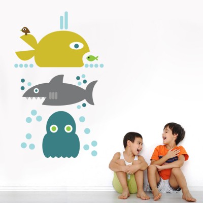 Μεγάλα ψάρια, Παιδικά, Αυτοκόλλητα τοίχου, 50 x 81 εκ.