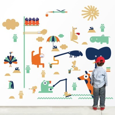Ζούγκλα, Παιδικά, Αυτοκόλλητα τοίχου, 109 x 92 εκ.