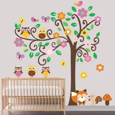 Δέντρο με κουκουβάγιες, Παιδικά, Αυτοκόλλητα τοίχου, 237x287