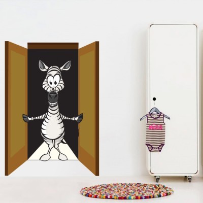 Ζέβρα ανοίγει πόρτα, Παιδικά, Αυτοκόλλητα τοίχου, 35 x 50 εκ.