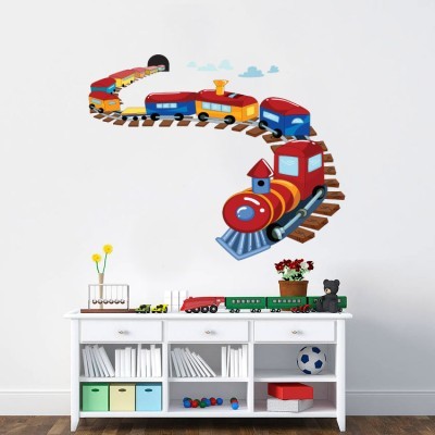 Τραινάκι πολύχρωμο Παιδικά Αυτοκόλλητα τοίχου 48 x 60 cm (7624)