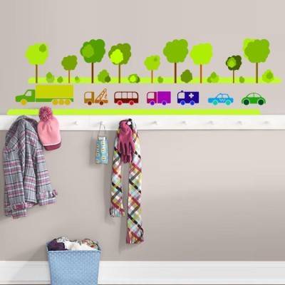 Αυτοκινητάκια με δέντρα Παιδικά Αυτοκόλλητα τοίχου 22 x 80 cm (7625)